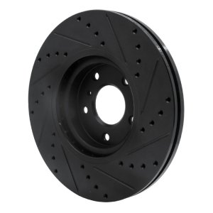 Infiniti EX35 Brake Rotor (1) - Front Left - R1 Concepts - Drilled & Slotted - Black - `03-`23